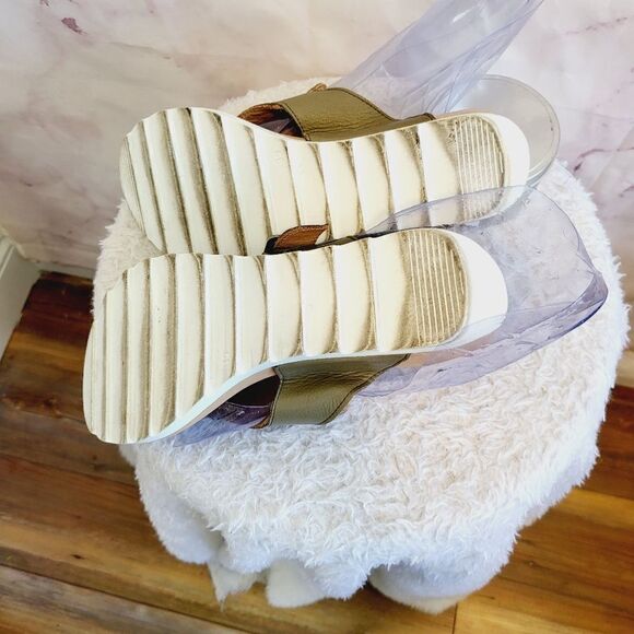 Anthropologie Bueno soft olive sage green leather sandals - Picture 5 of 6